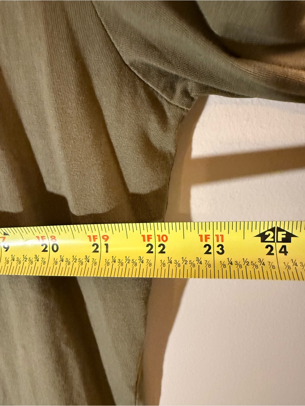Polo Ralph Lauren Olive Green Long-Sleeve Pocket Tee with Orange Pony L - Picture 5 of 6